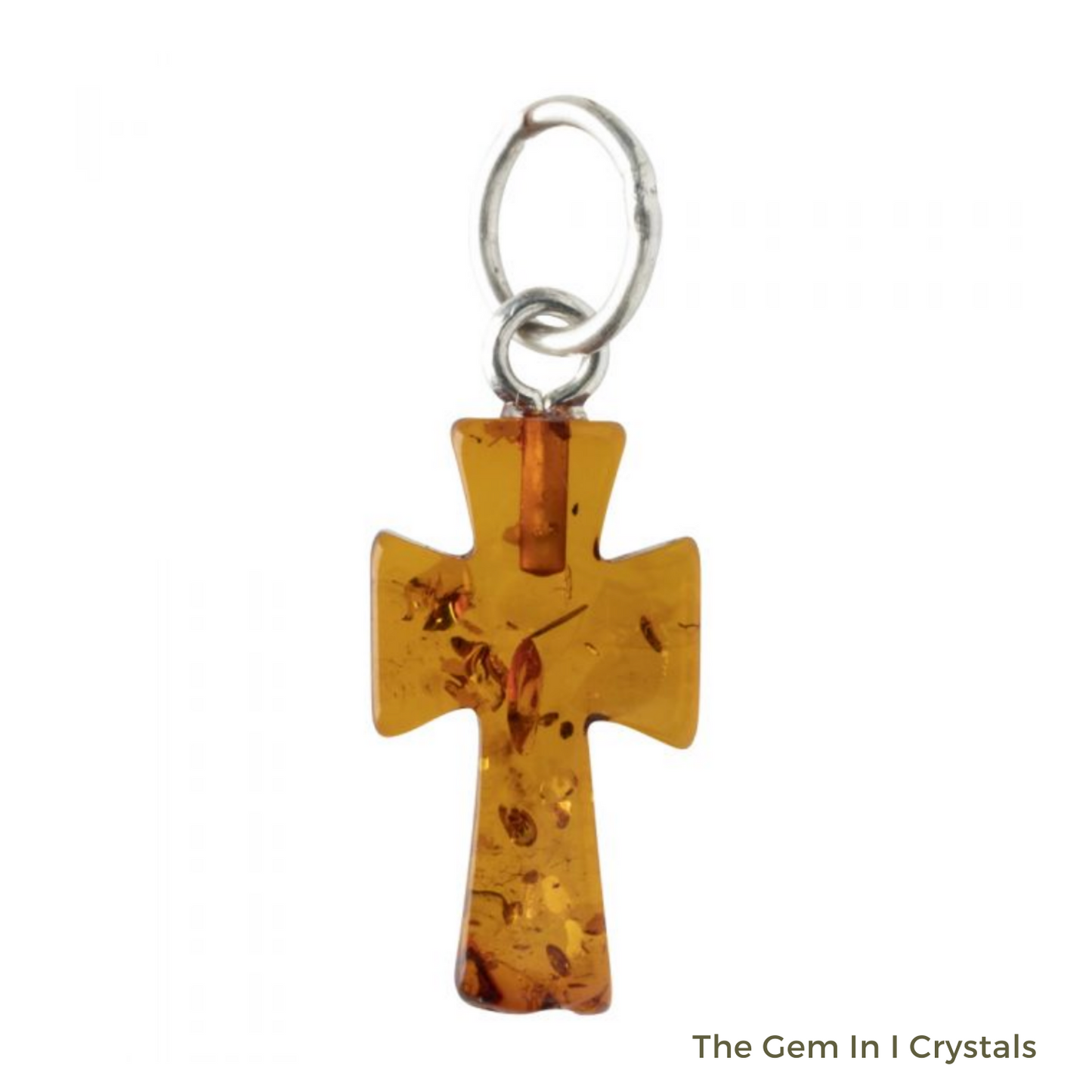 Amber Cross Pendant w/ Cord