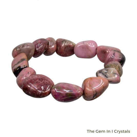 Rhodonite Tumbled Stone Bracelet