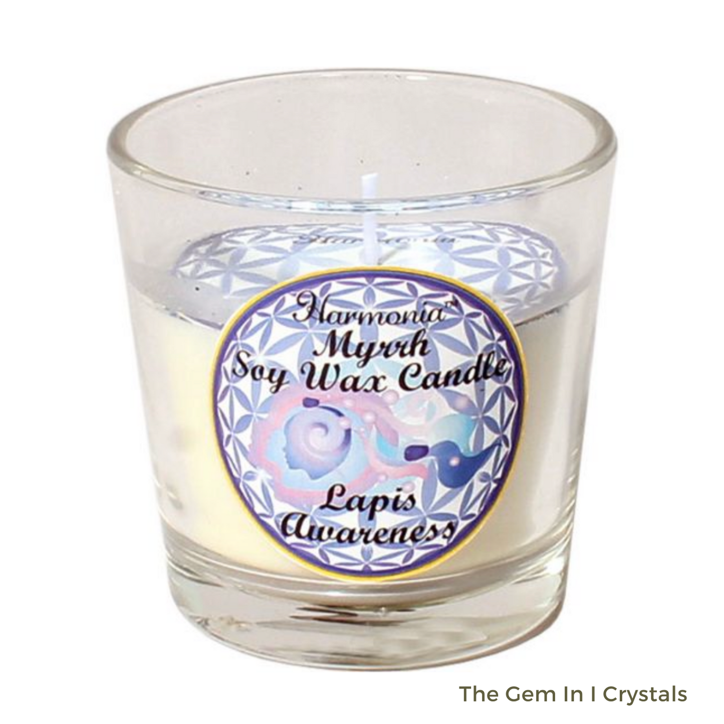 Harmonia Soy Gem Votive Candle - Awareness Lapis