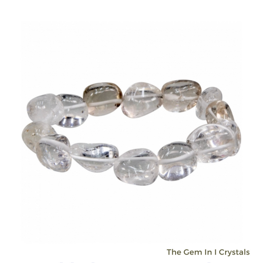 Clear Quartz Tumbled Stone Bracelet